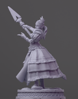 a statue of a woman holding a knife
