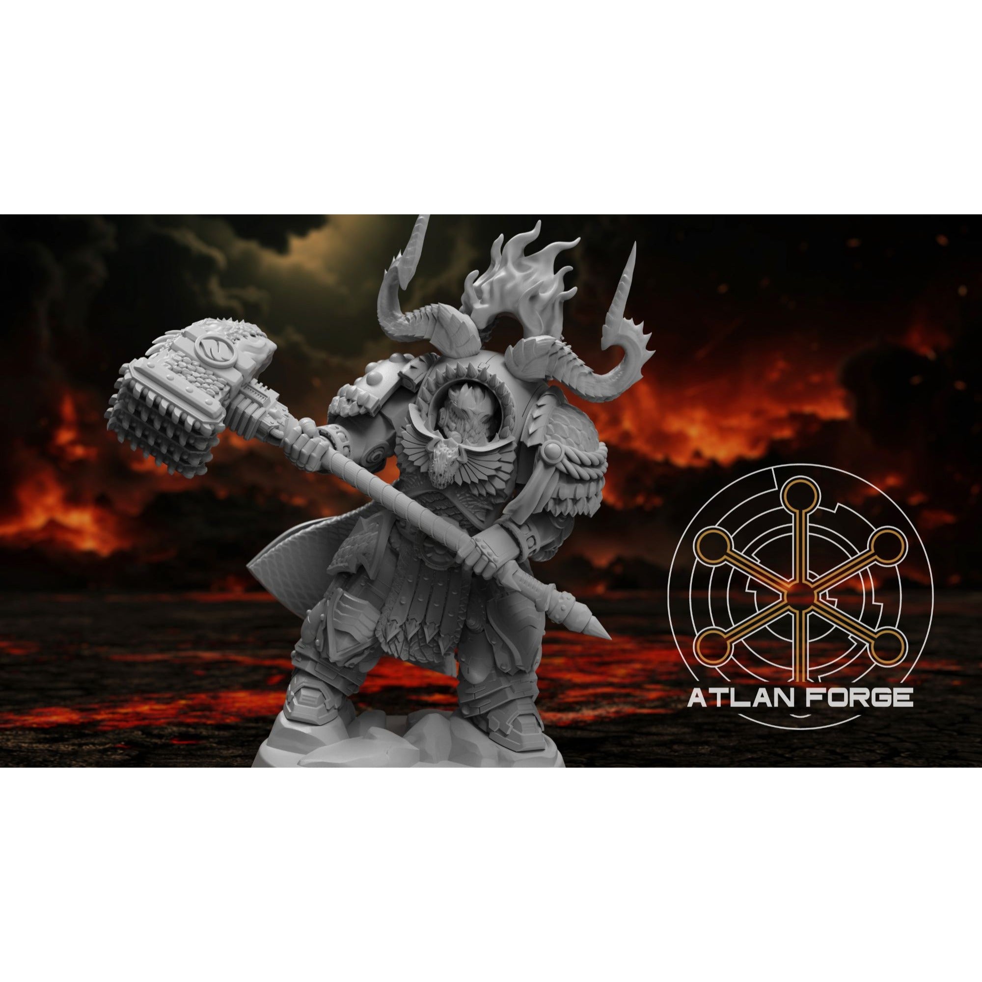 Dragon Inferno Captain - Modular Unit 3d Printed Sculpted by Atlan Forge