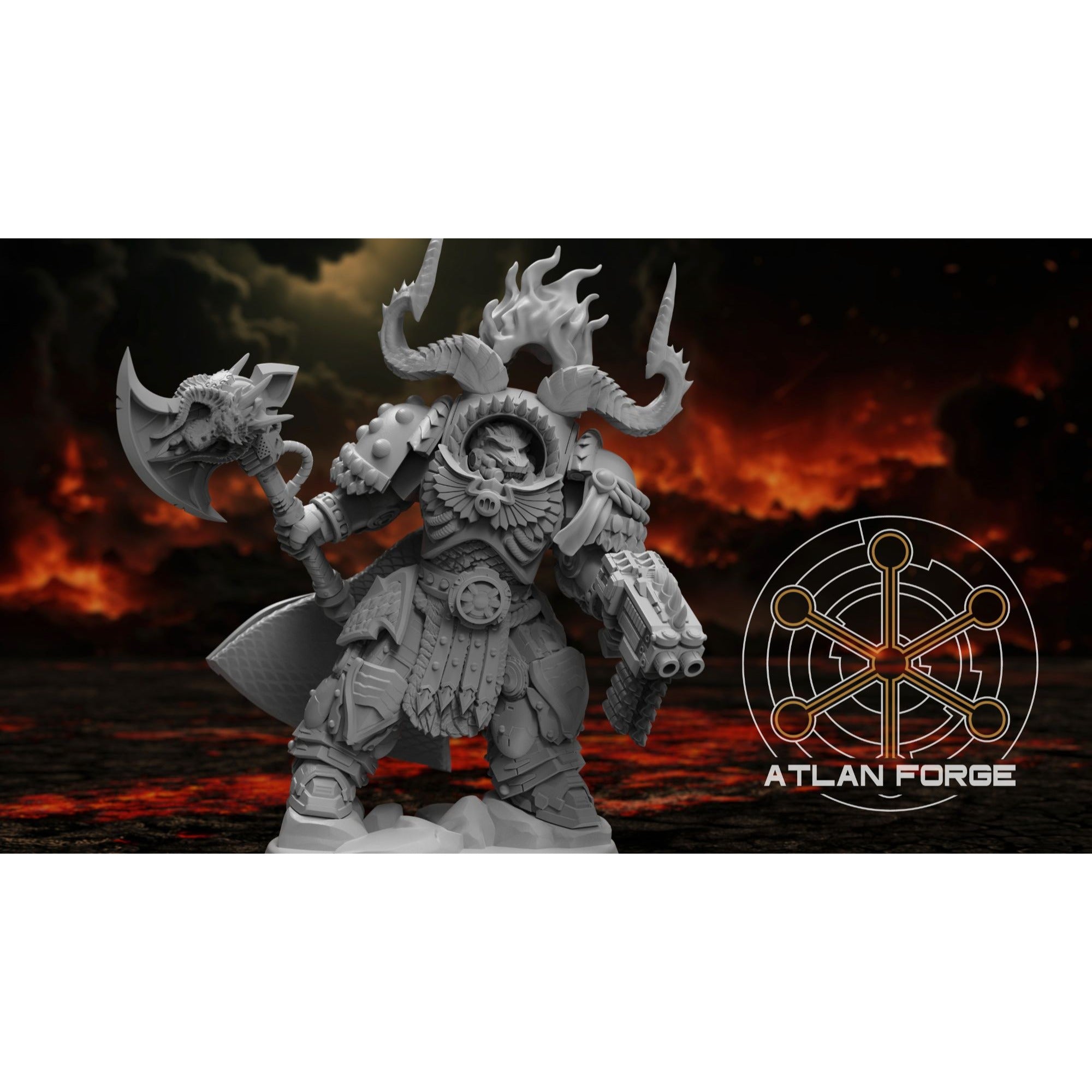 Dragon Inferno Captain - Modular Unit 3d Printed Sculpted by Atlan Forge