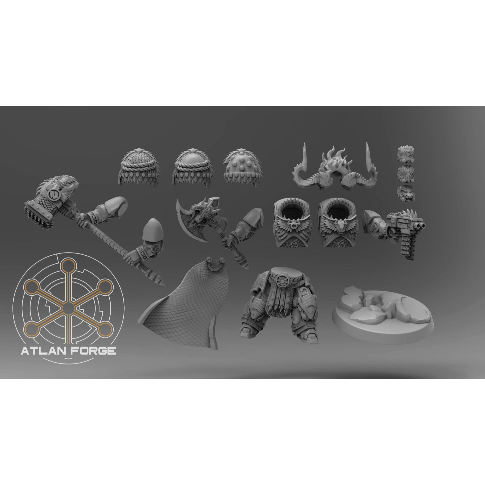 Dragon Inferno Captain - Modular Unit 3d Printed Sculpted by Atlan Forge