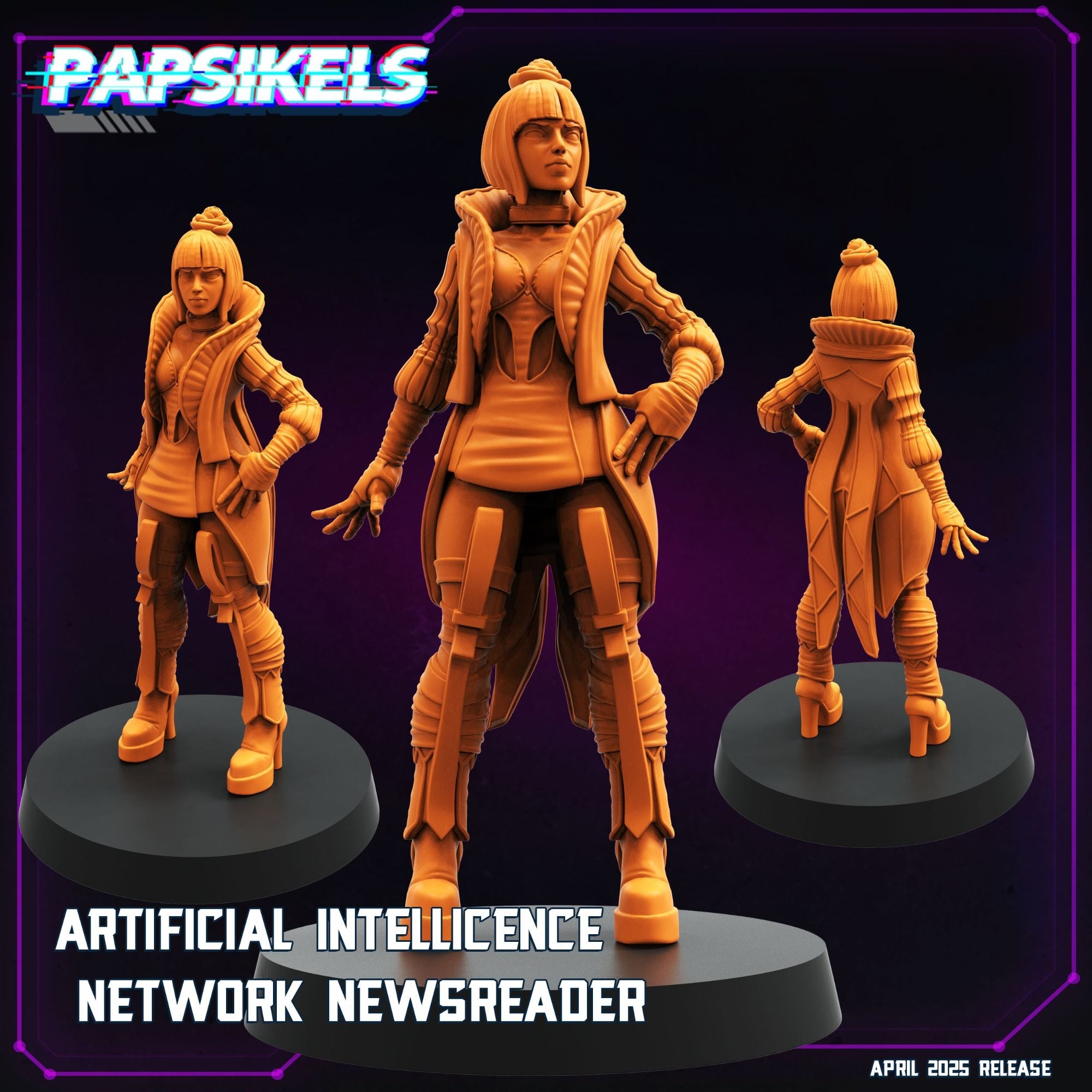 Artificial Intelligence Network News Reader - 3d Printed Miniature Sculpted by Papsikels Miniatures