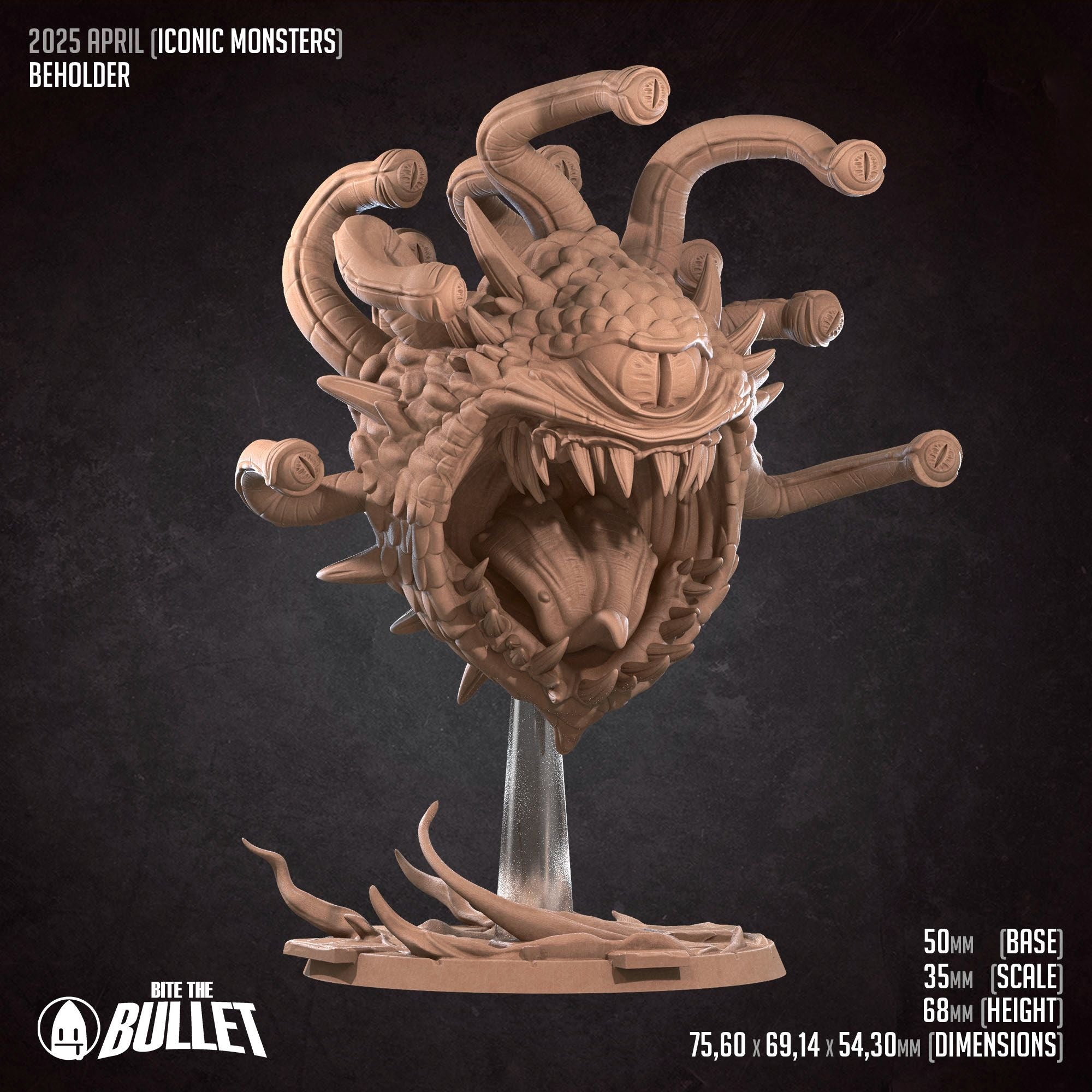 Beholder - Iconic Monsters - 3d Printed Miniature sculpted by Bite the Bullet