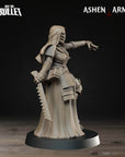 a statue of a woman with a gun