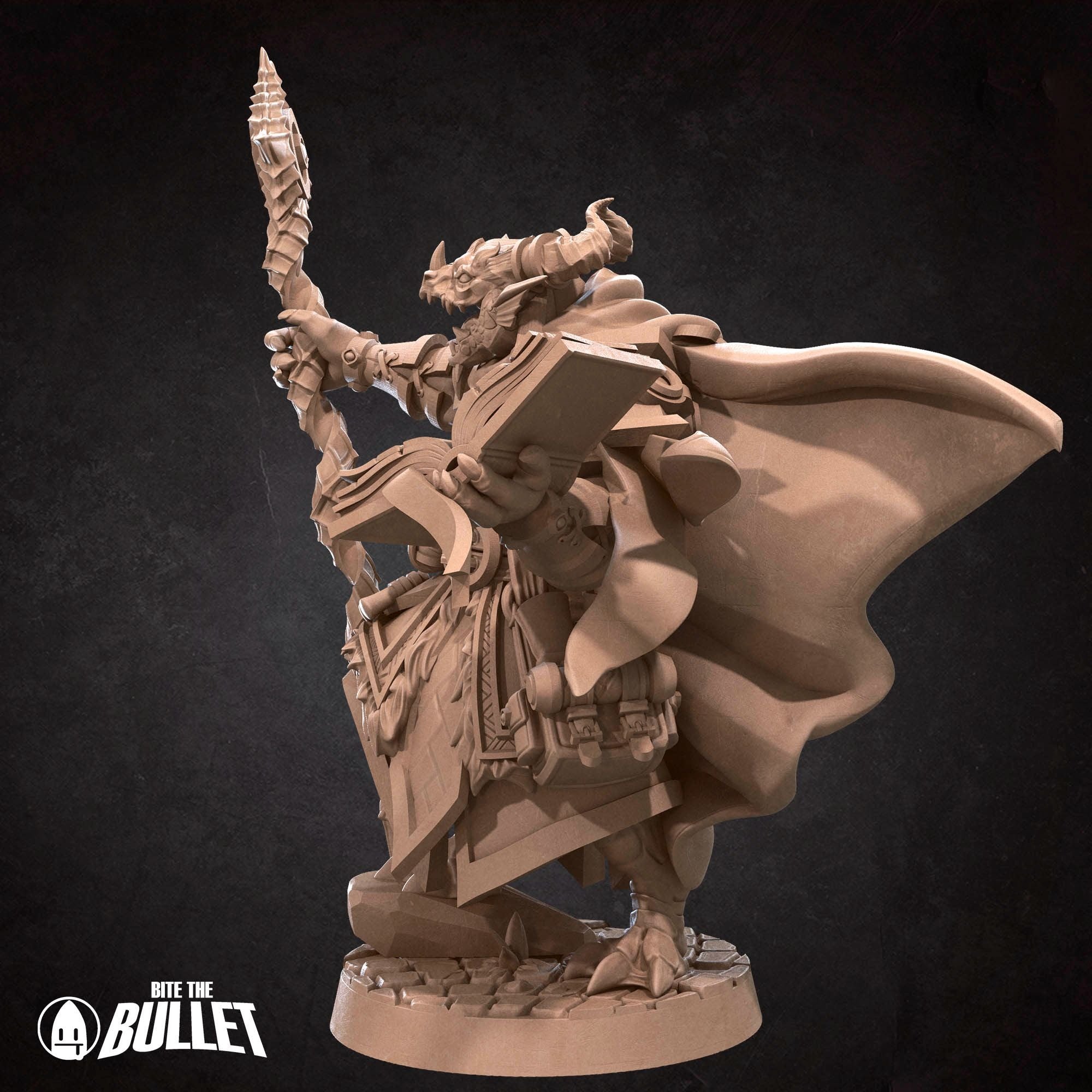 Dragonborn Sorcerer - 3d Printed Miniature sculpted by Bite the Bullet