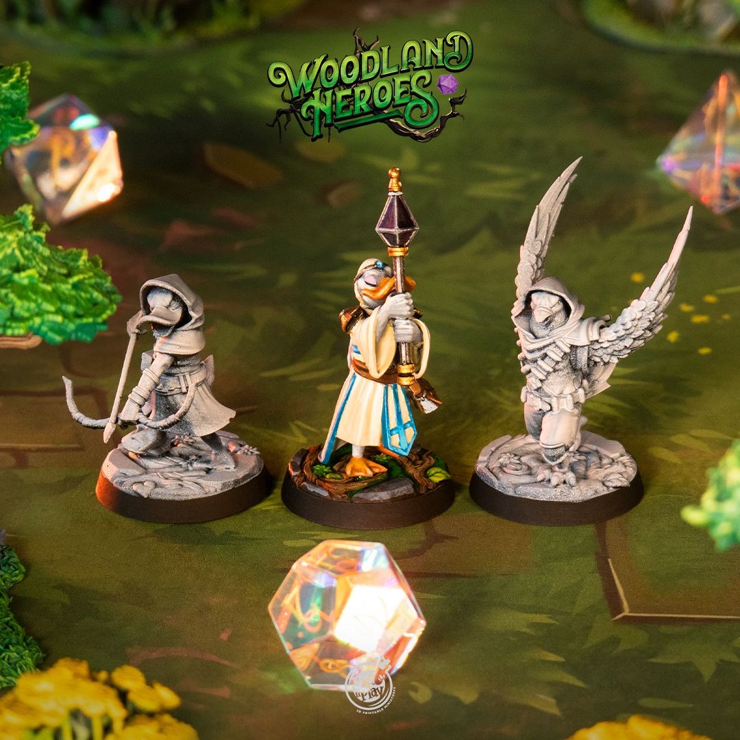 Birdfolk Champions - Woodland Heroes - 3d Printed Miniature Sculpted by Cast N Play