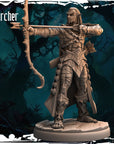 Dark Elf Archer - Army of Darkness: Dark Elves - 3d Printed Miniature Sculpted by Monolith Arts