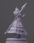 a statue of a woman holding a sword