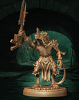 a statue of a demon holding a sword