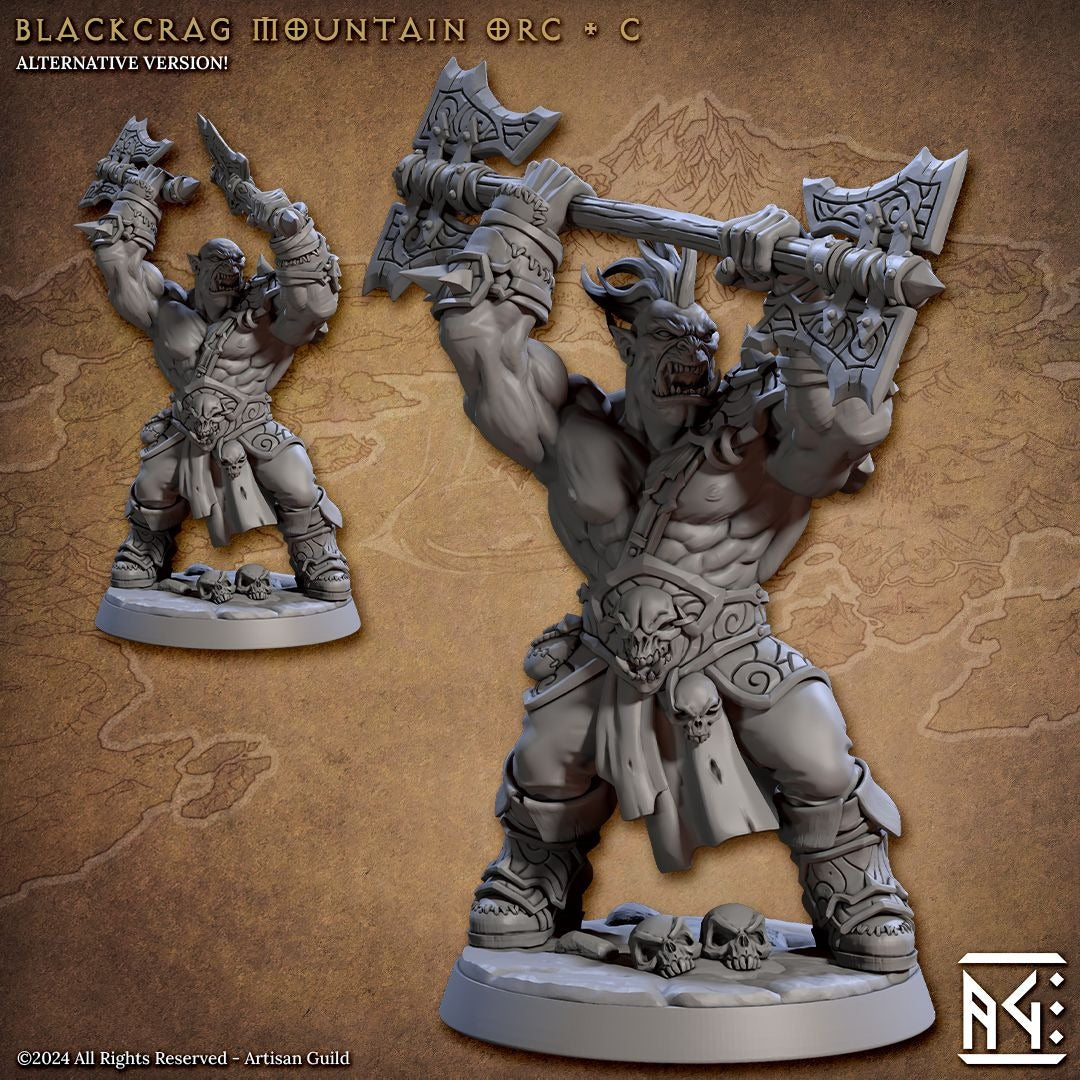 Blackcrag Mountain Orcs - Blackcrag Orcs - 3d Printed Miniature sculpted by Artisan Guild