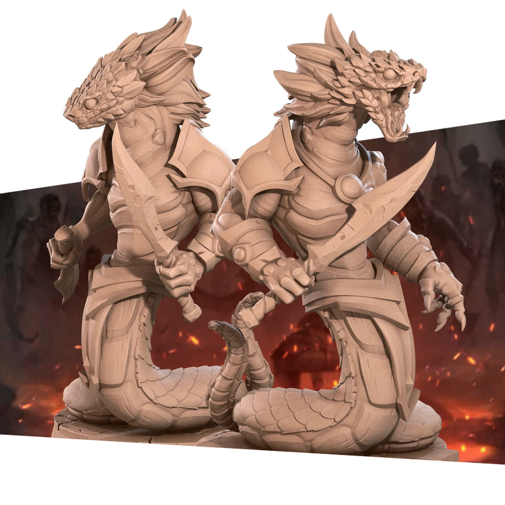 Yuan-Ti - Iconic Monsters - 3d Printed Miniature sculpted by Bite the Bullet