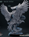 Jacked Sparrow, Birdfolk Pirate- Voice Under the Sea - 3d Printed Miniature Sculpted by Mammoth Factory