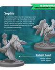 Sophie, Rabbit Bard - Brambleheart - 3d Printed Miniature sculpted by Kraken Games Lab
