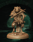 a statue of a knight holding a sword