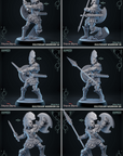a series of pictures of a skeleton with a sword