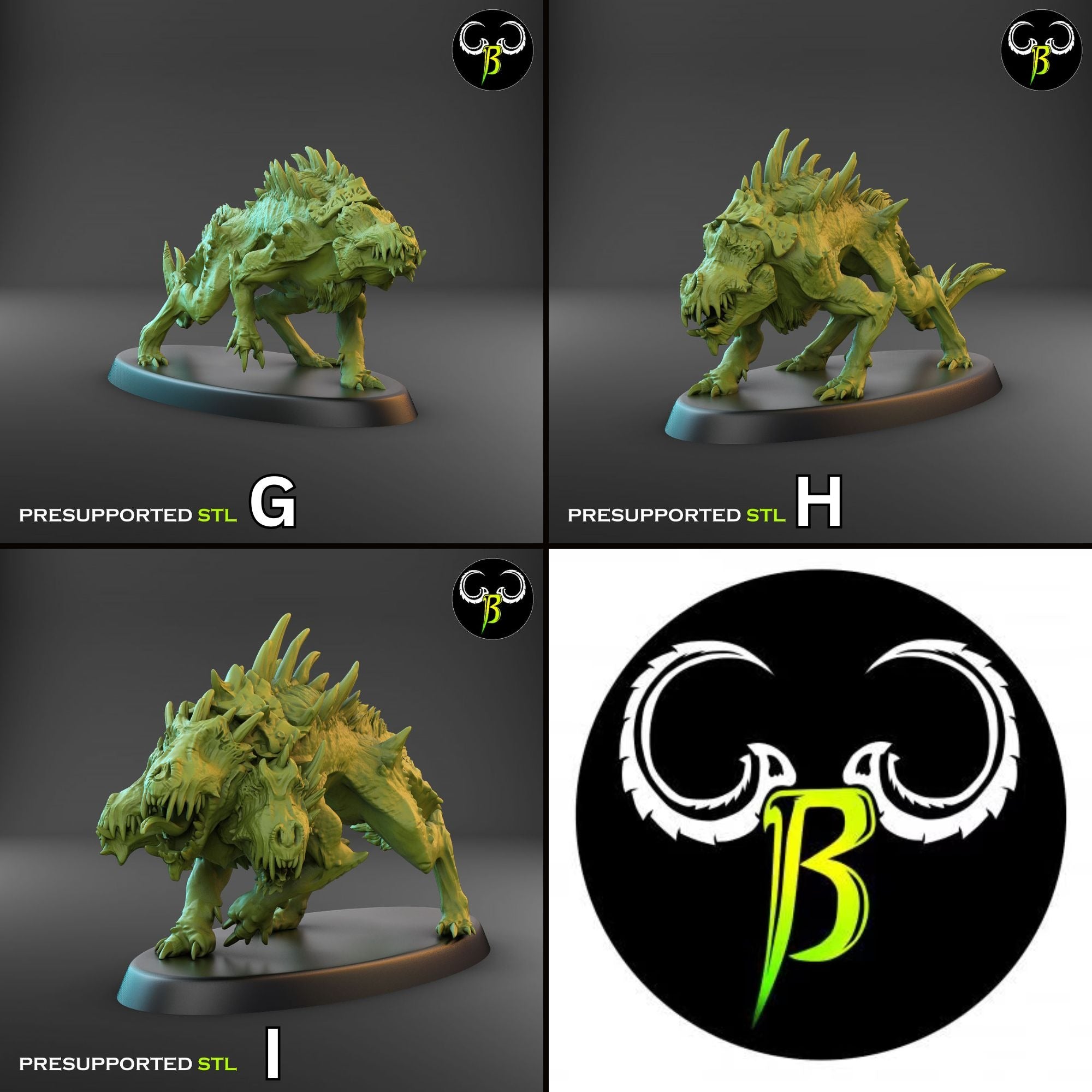 Sanguine Hunters - Dark Legions - 3d Printed Miniature Sculpted by Clay Beast Creations
