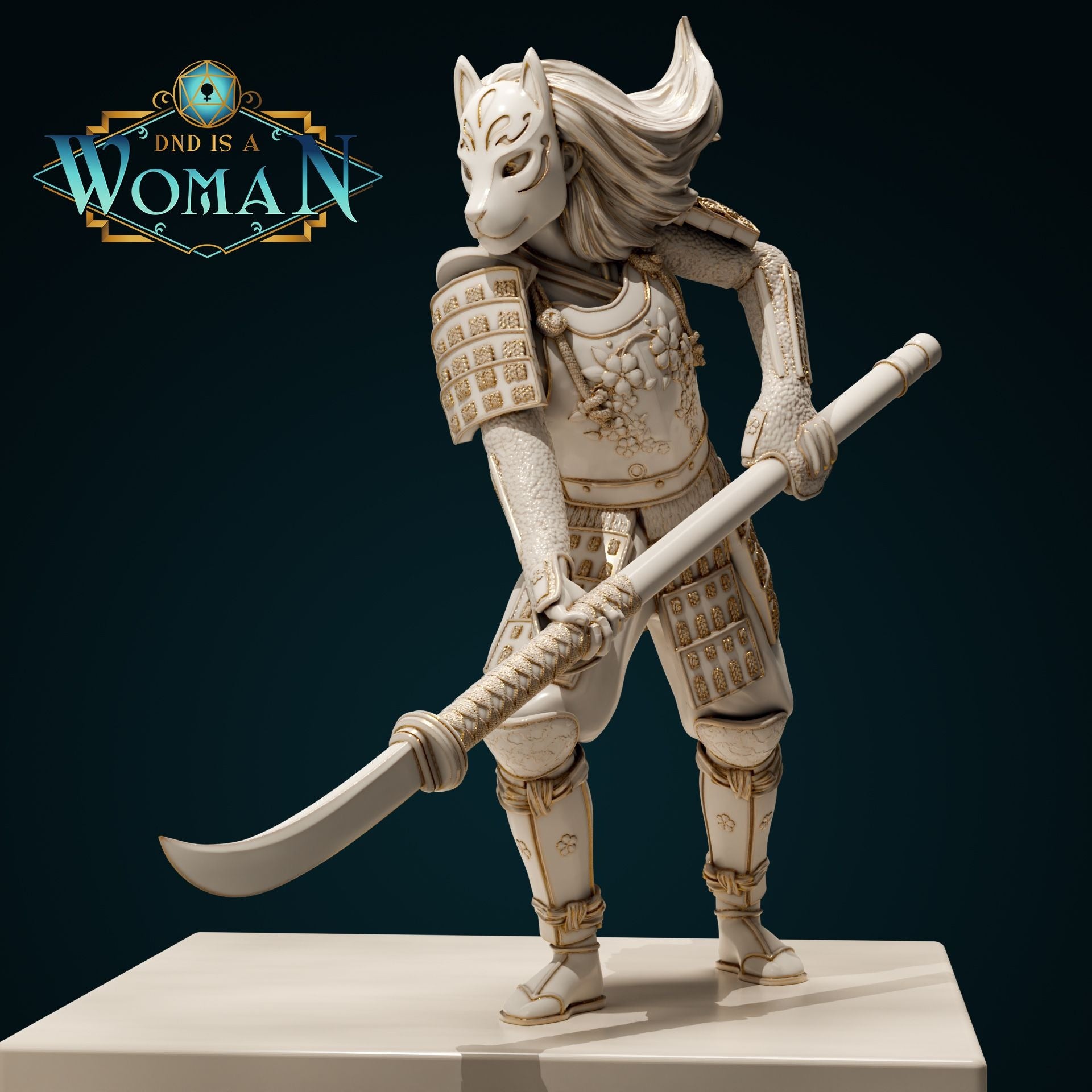 Aasimar Fighter Rina - 3d Printed Miniature by DND Is A Woman
