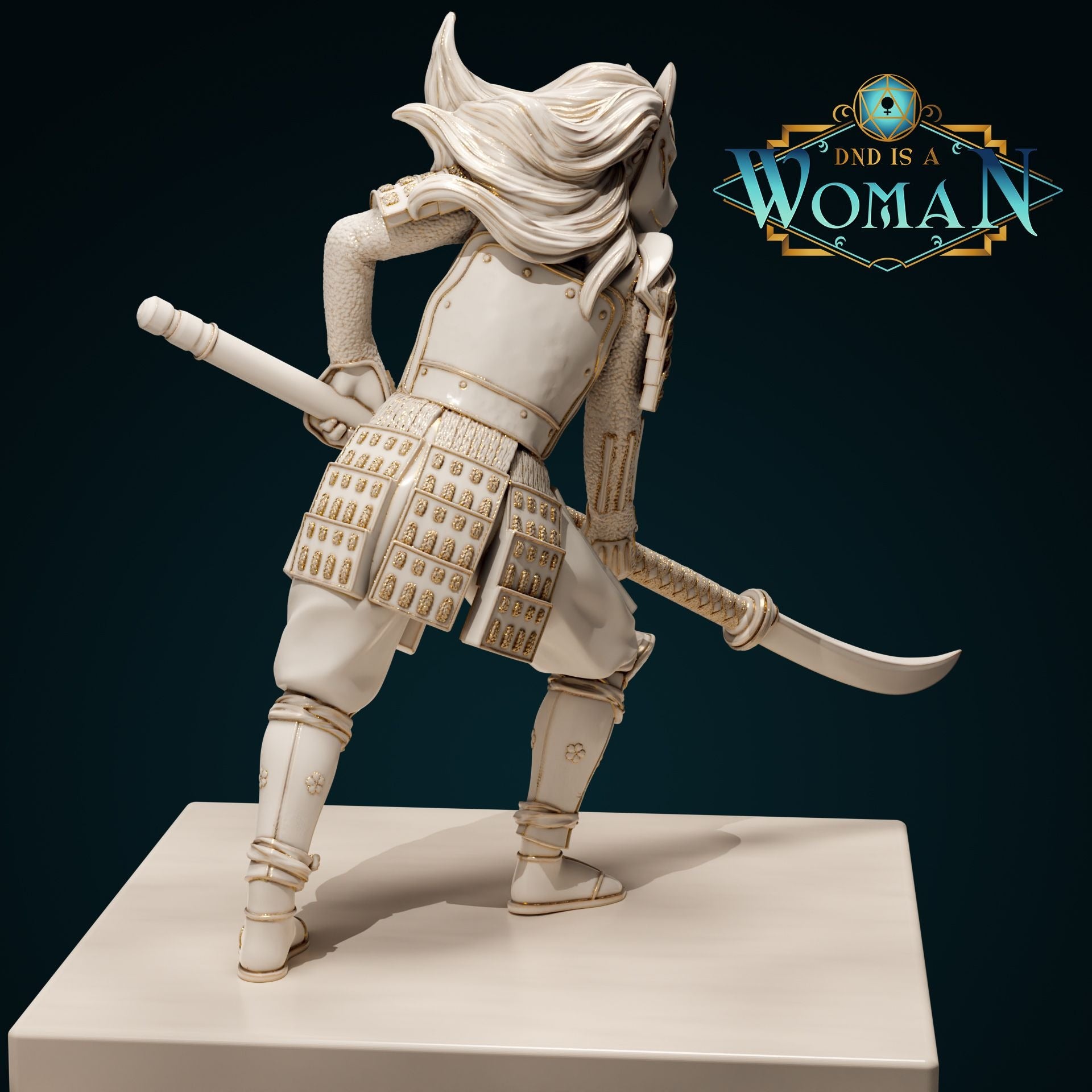 Aasimar Fighter Rina - 3d Printed Miniature by DND Is A Woman