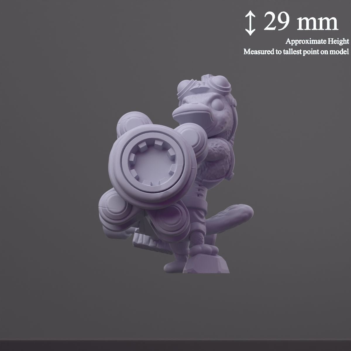 Driv Clanker, Platypus Tinkerer Battle-Mage - 3d Printed Miniature by DiceHeads