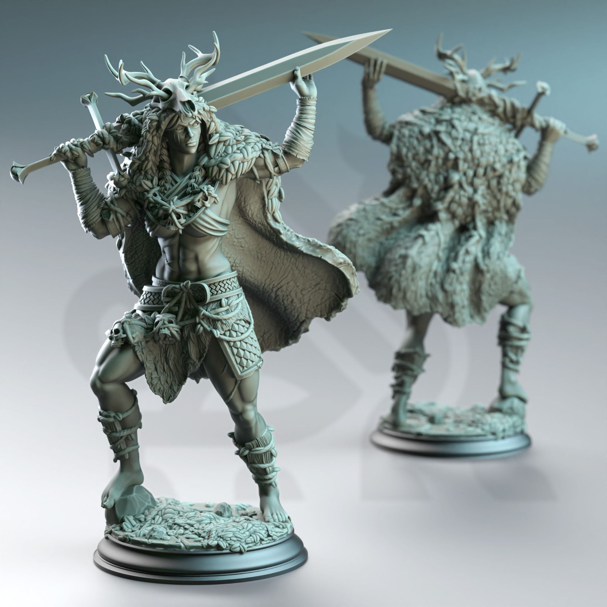 Aram'ra, Nature's Rage, Goliath Barbarian - 3d Printed Miniature Sculpted by DM Stash