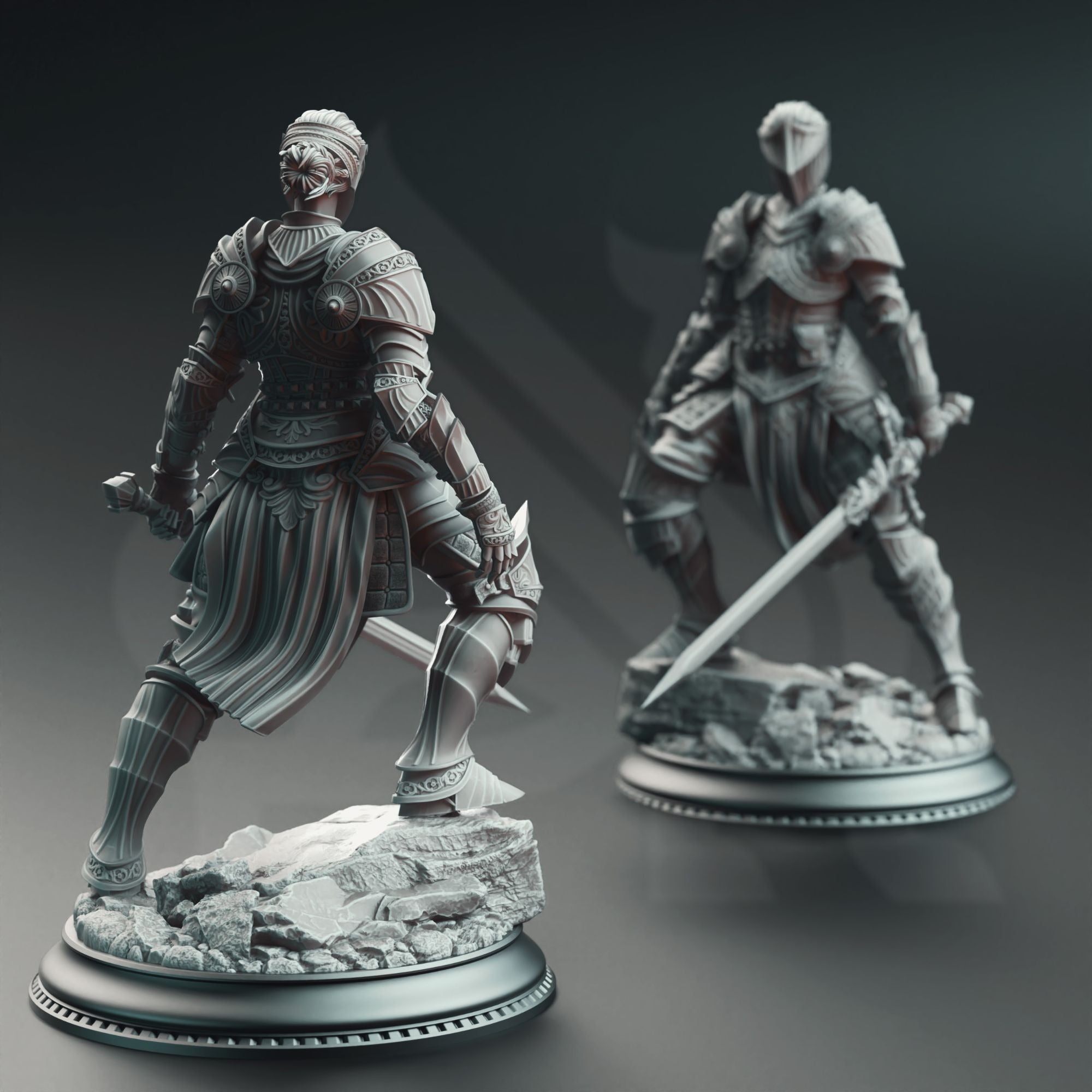 Vera Lanius the Absolved, Knight Commander - 3d Printed Miniature Sculpted by DM Stash