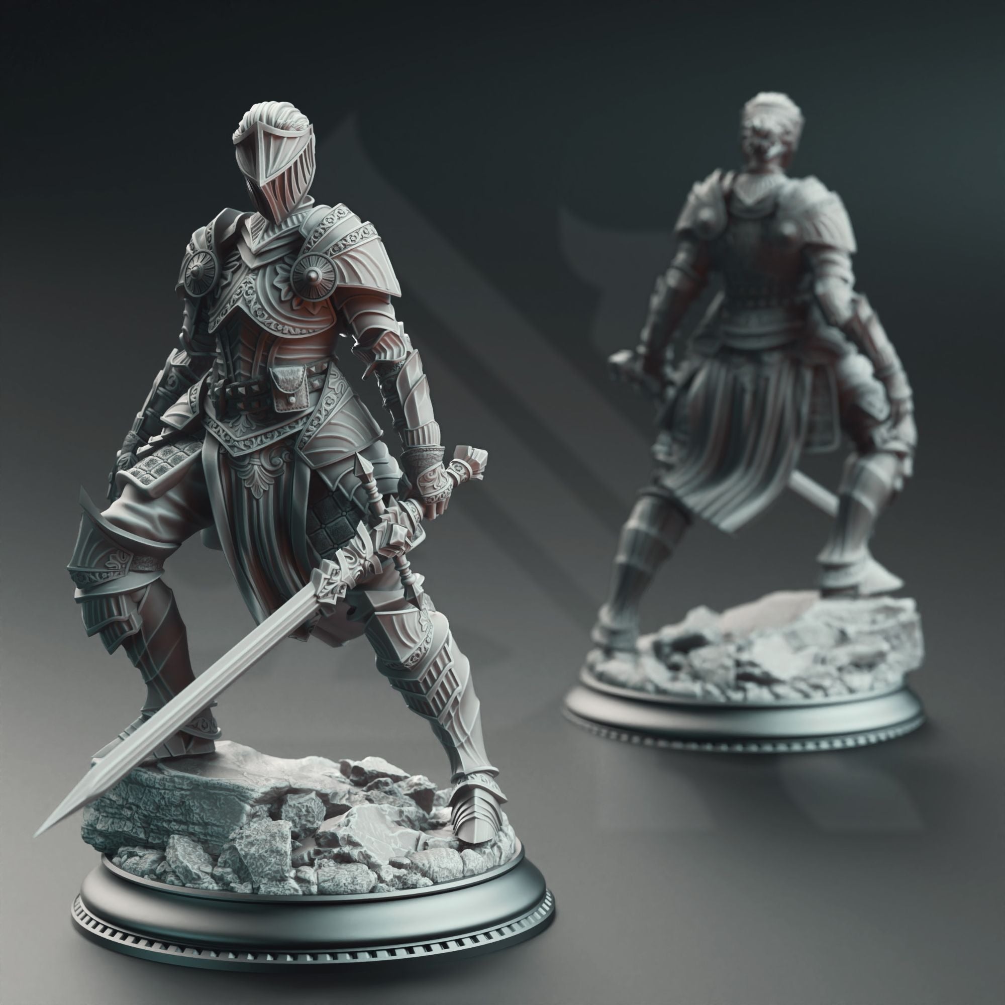 Vera Lanius the Absolved, Knight Commander - 3d Printed Miniature Sculpted by DM Stash