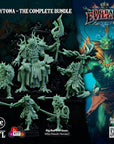Krytona Skrill, Sahaugin Lord and Minions - 3d Printed Miniature Sculpted by Big Bad Evil Guys
