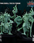 Krytona Skrill, Sahaugin Lord and Minions - 3d Printed Miniature Sculpted by Big Bad Evil Guys