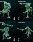 Krytona Skrill, Sahaugin Lord and Minions - 3d Printed Miniature Sculpted by Big Bad Evil Guys