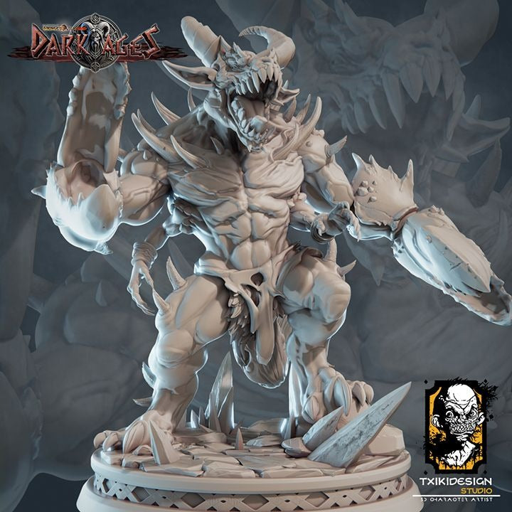 Ghul'Thezard, Lord of Claws - 3d Printed Miniature Sculpted by Txiki Design Studio