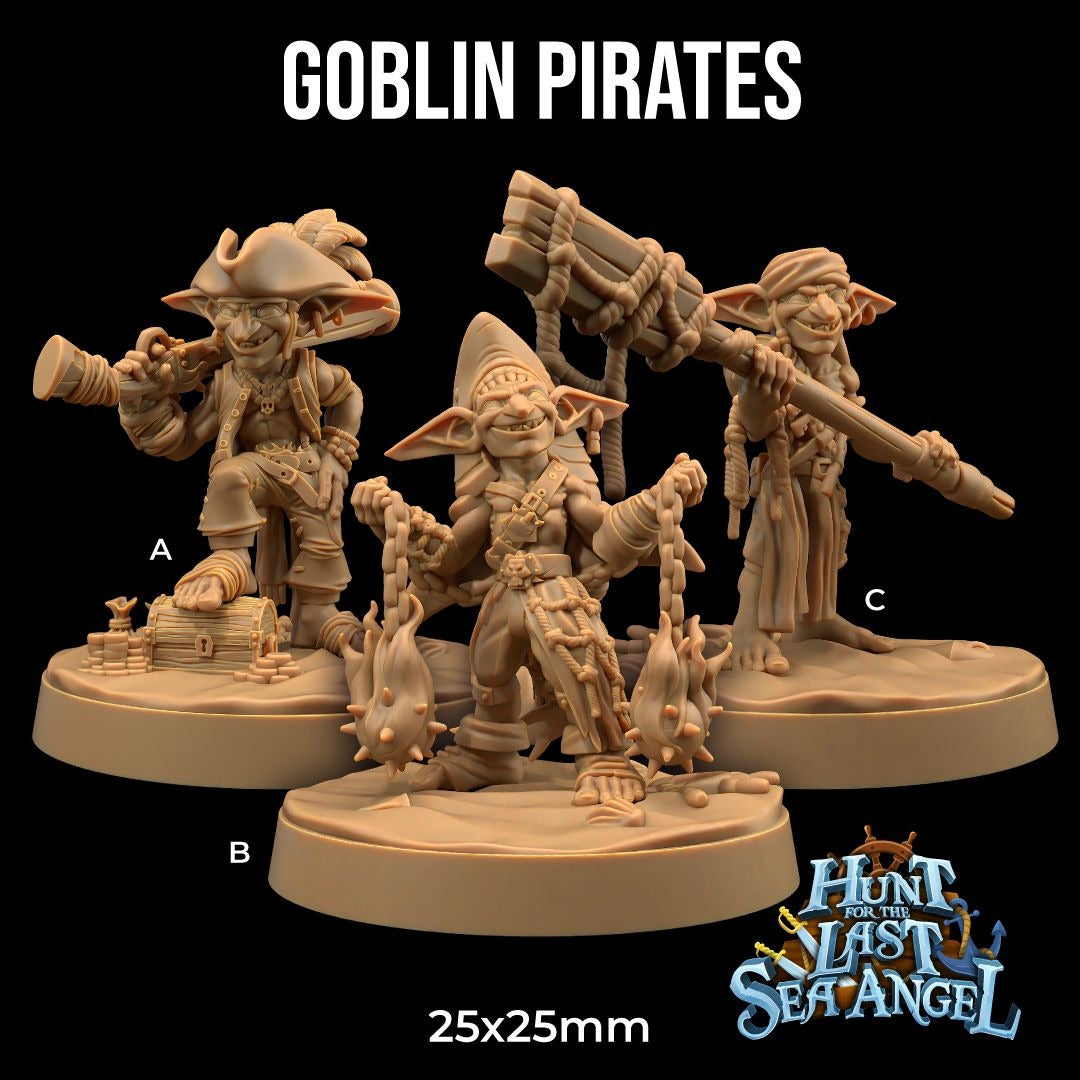 Goblin Pirates - Hunt for the Last Sea Angel - 3d Printed Miniature Sculpted by Dragon Trappers Lodge
