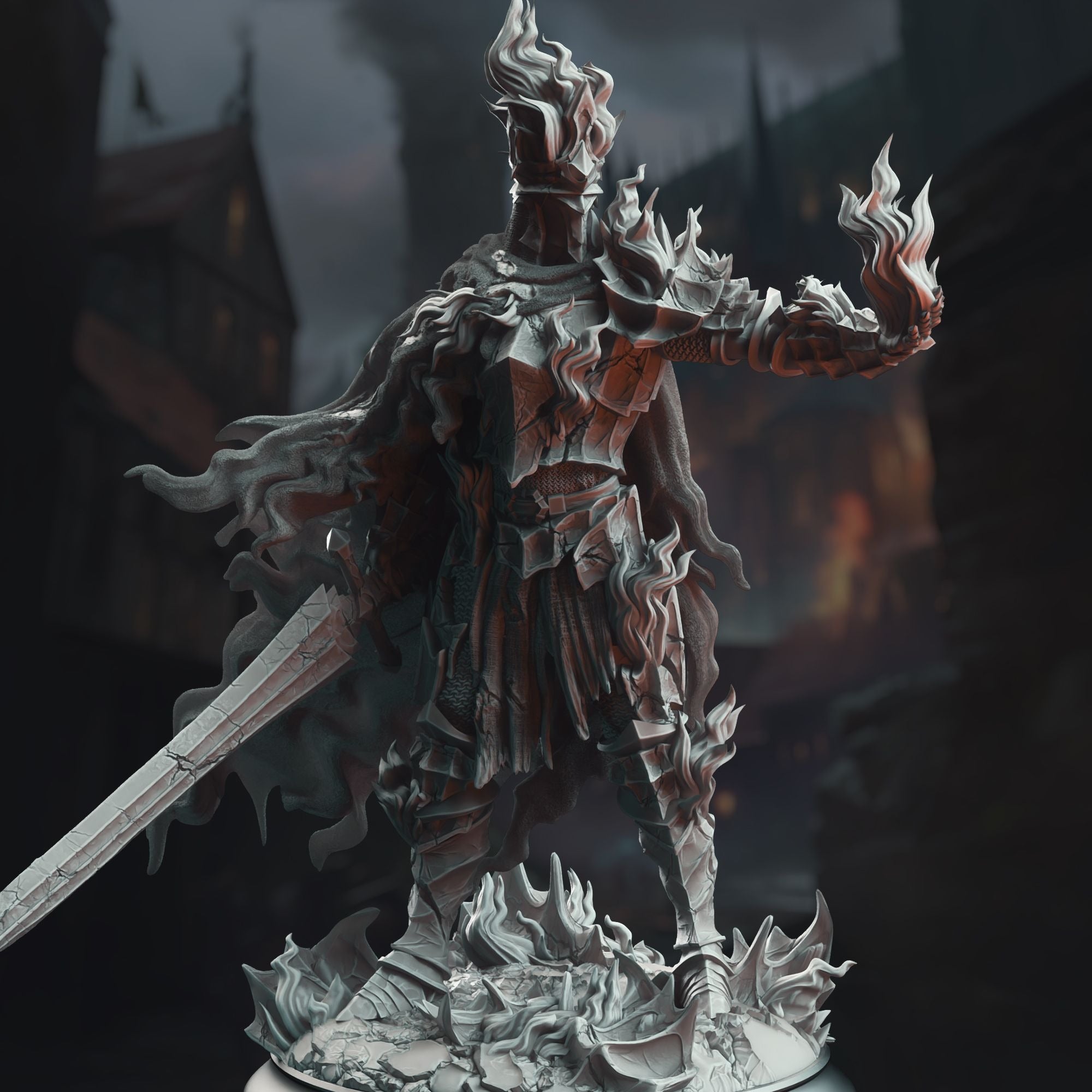Ser Elias the Heartless, the Burning Knight - 3d Printed Miniature Sculpted by DM Stash