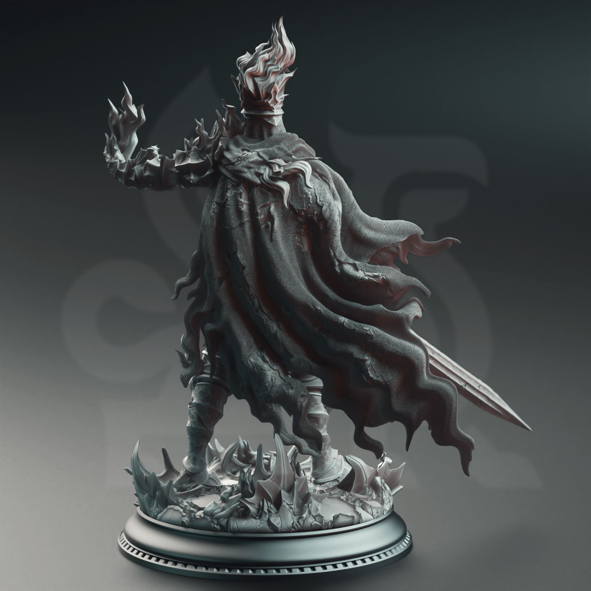 Ser Elias the Heartless, the Burning Knight - 3d Printed Miniature Sculpted by DM Stash