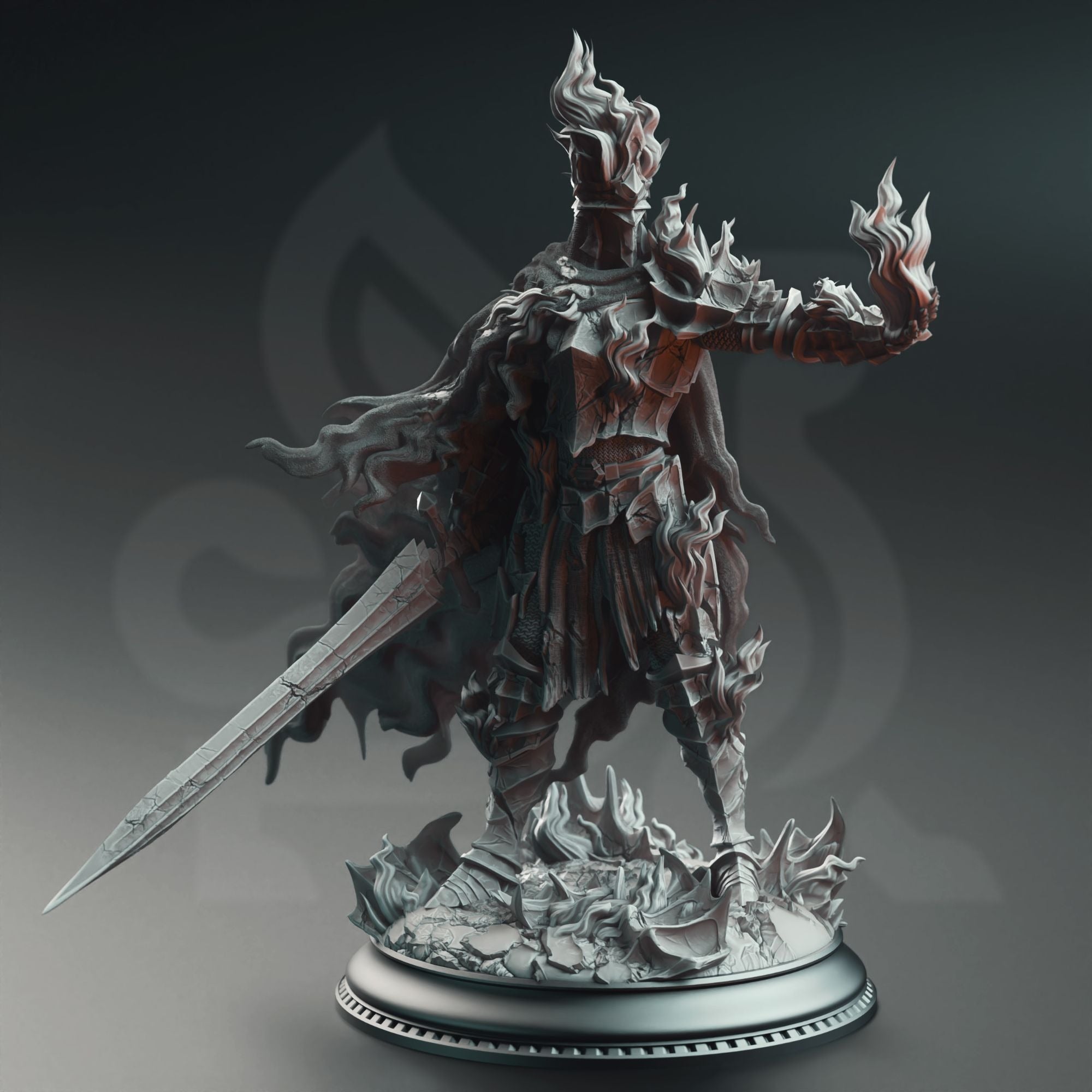 Ser Elias the Heartless, the Burning Knight - 3d Printed Miniature Sculpted by DM Stash