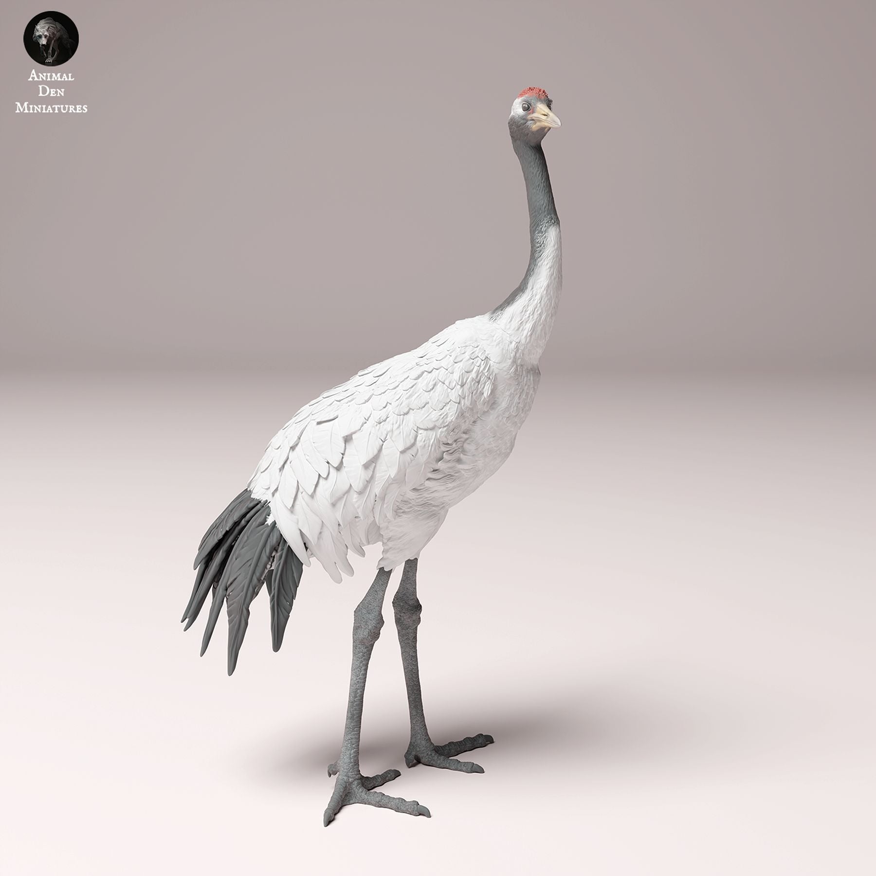 Red-Crowned Crane - 3d Printed 1:16 Scale Miniature by Animal Den