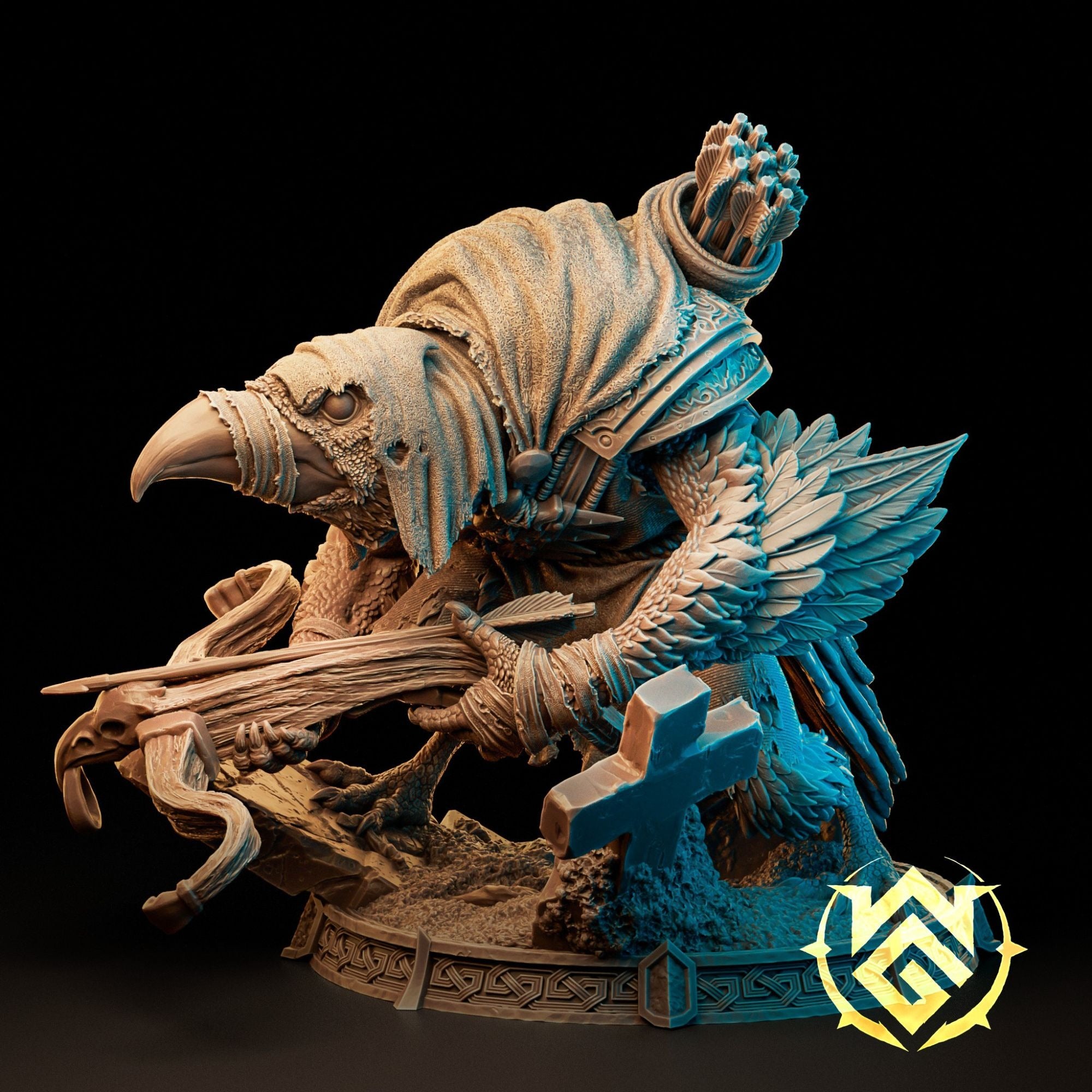 Kreak the Flightless, Birdfolk Rogue - 3d Printed Miniature Sculpted by The Witchguild
