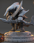 Ruun-Tal Driftbane - The Selachians of the Undertow (Sharkfolk) - 3d Printed Miniature sculpted by Daybreak Miniatures