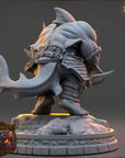 Ruun-Tal Driftbane - The Selachians of the Undertow (Sharkfolk) - 3d Printed Miniature sculpted by Daybreak Miniatures