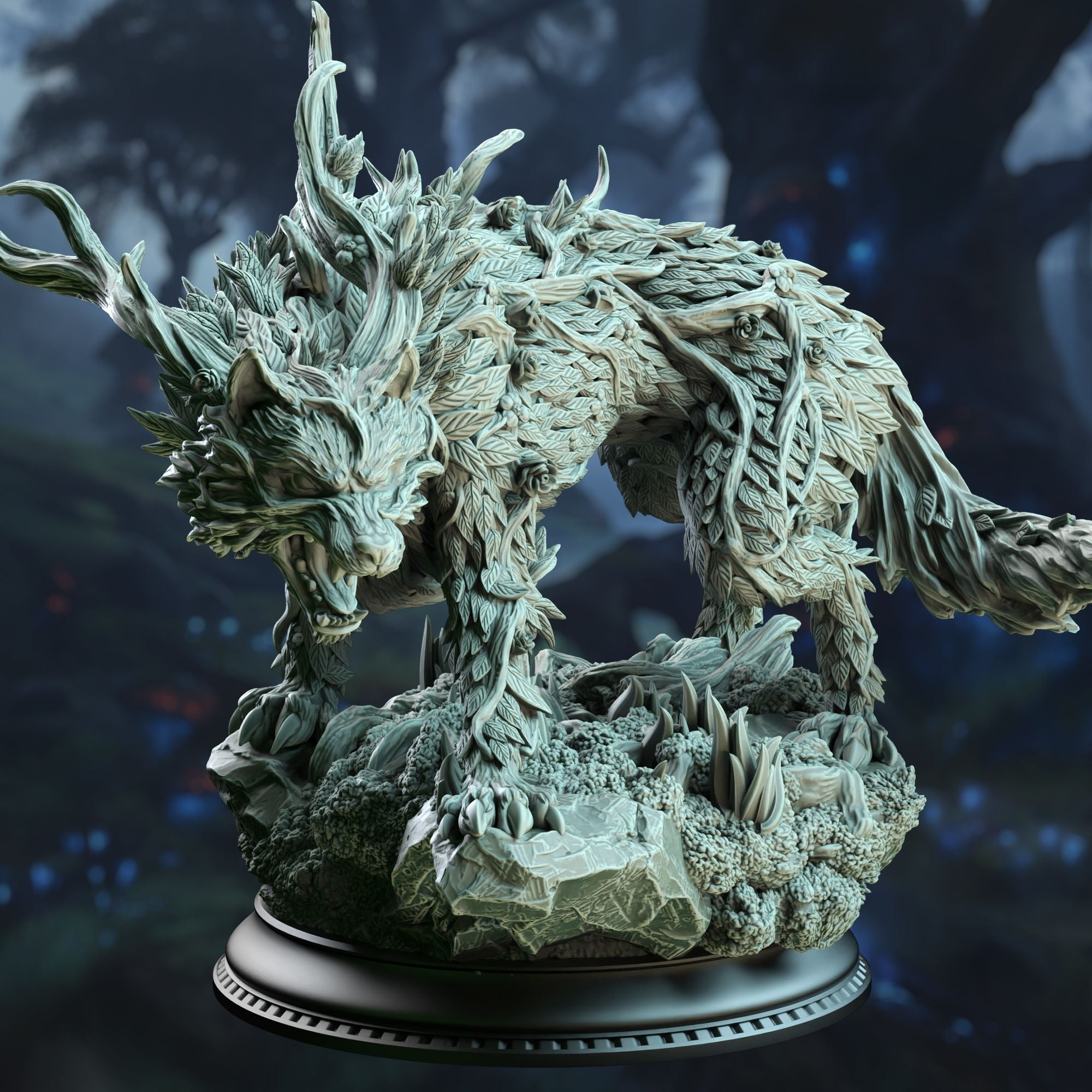 Faenror the Fey Touched, Direwolf of the Fey - 3d Printed Miniature Sculpted by DM Stash