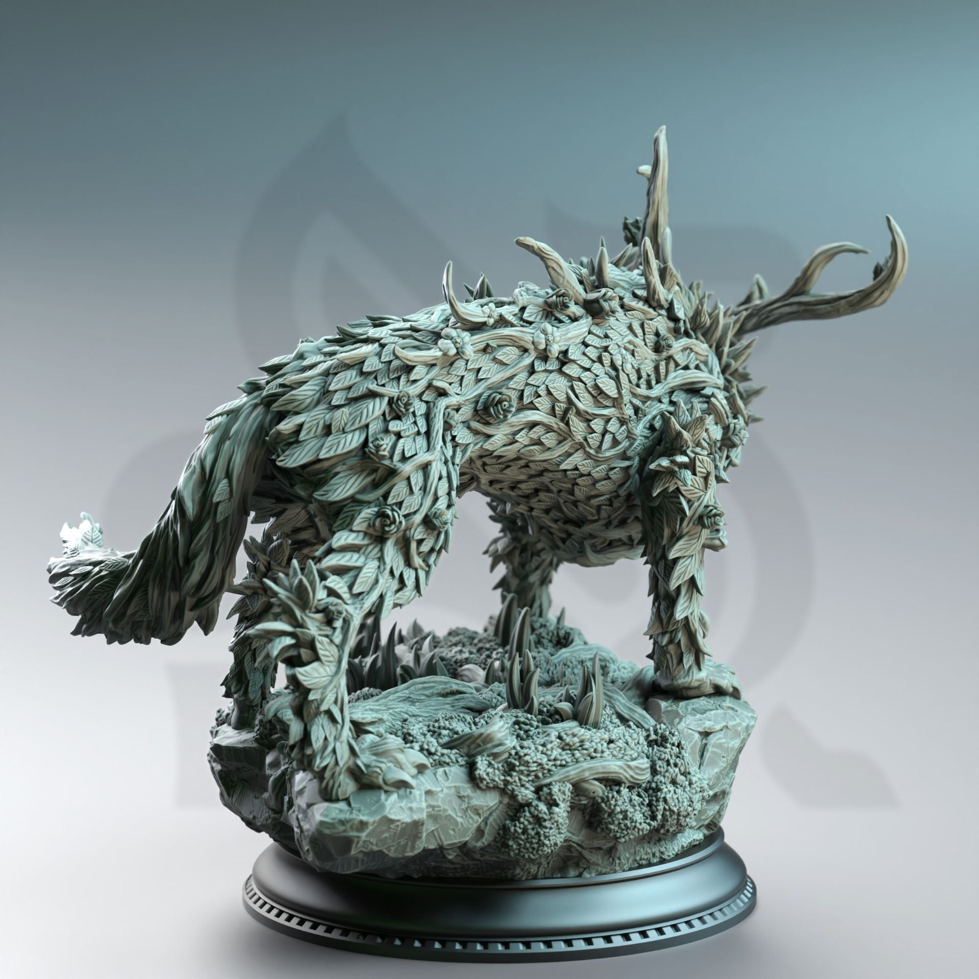 Faenror the Fey Touched, Direwolf of the Fey - 3d Printed Miniature Sculpted by DM Stash