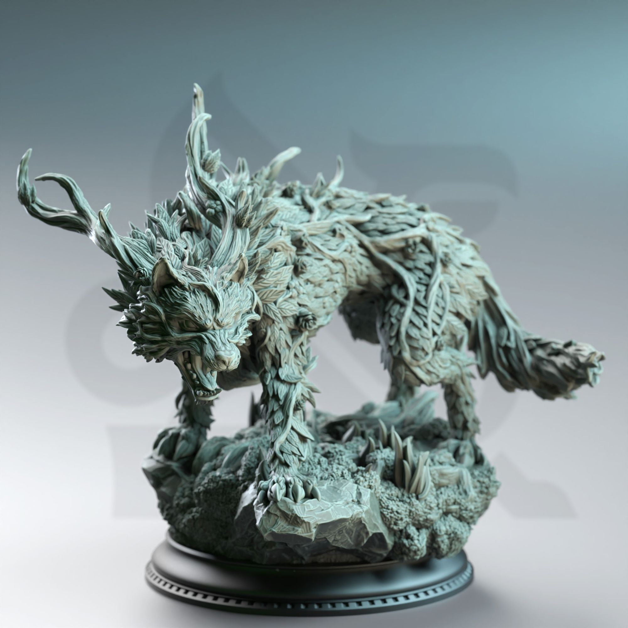 Faenror the Fey Touched, Direwolf of the Fey - 3d Printed Miniature Sculpted by DM Stash