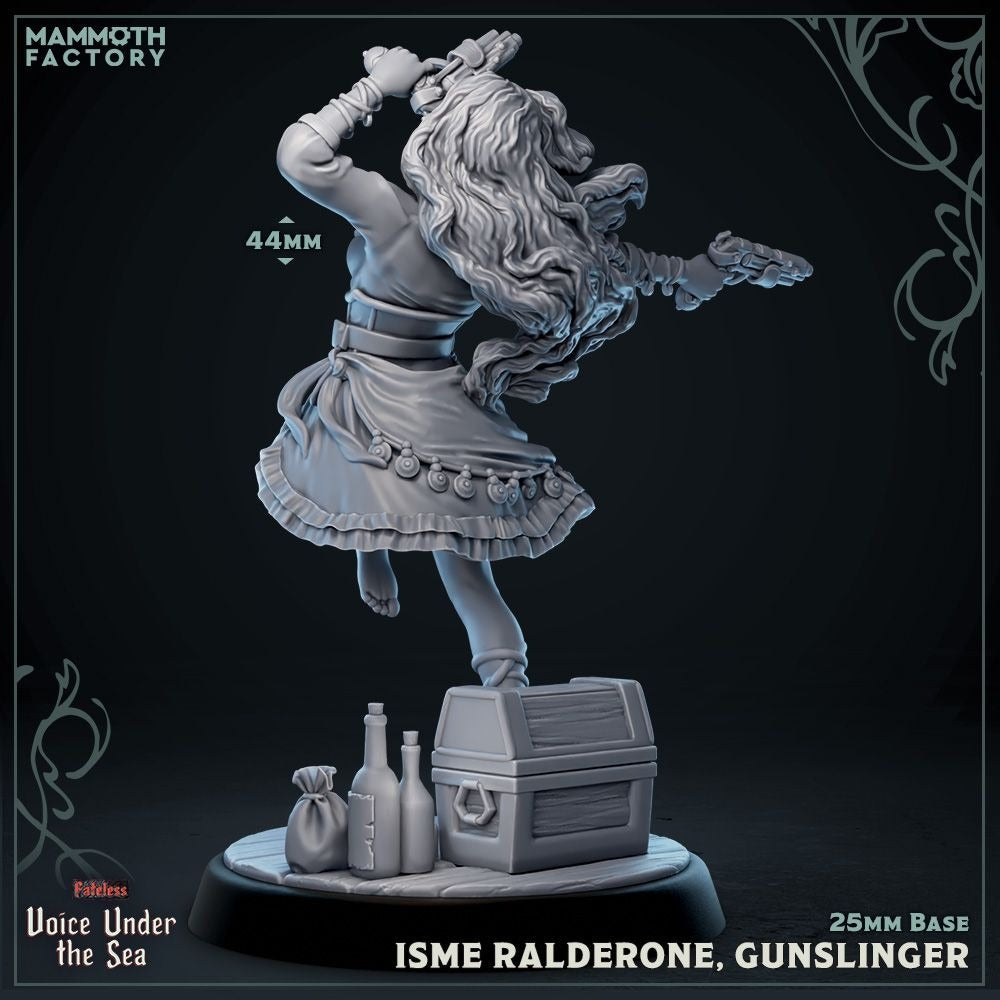 Isme Ralderone, Gunslinger Captain - Voice Under the Sea - 3d Printed Miniature Sculpted by Mammoth Factory