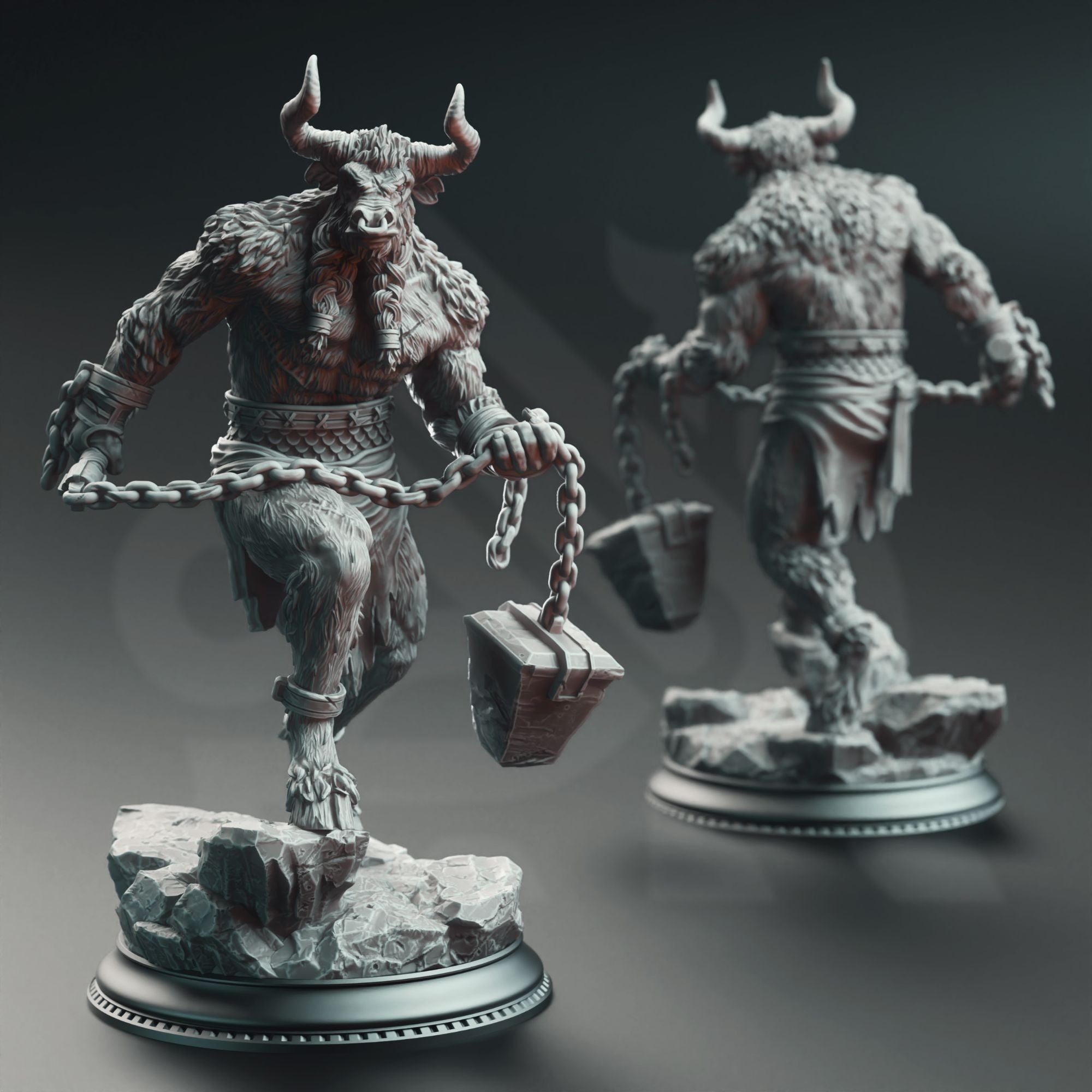 Minotaurs of the Labyrinth's Depths - 3d Printed Miniature Sculpted by DM Stash