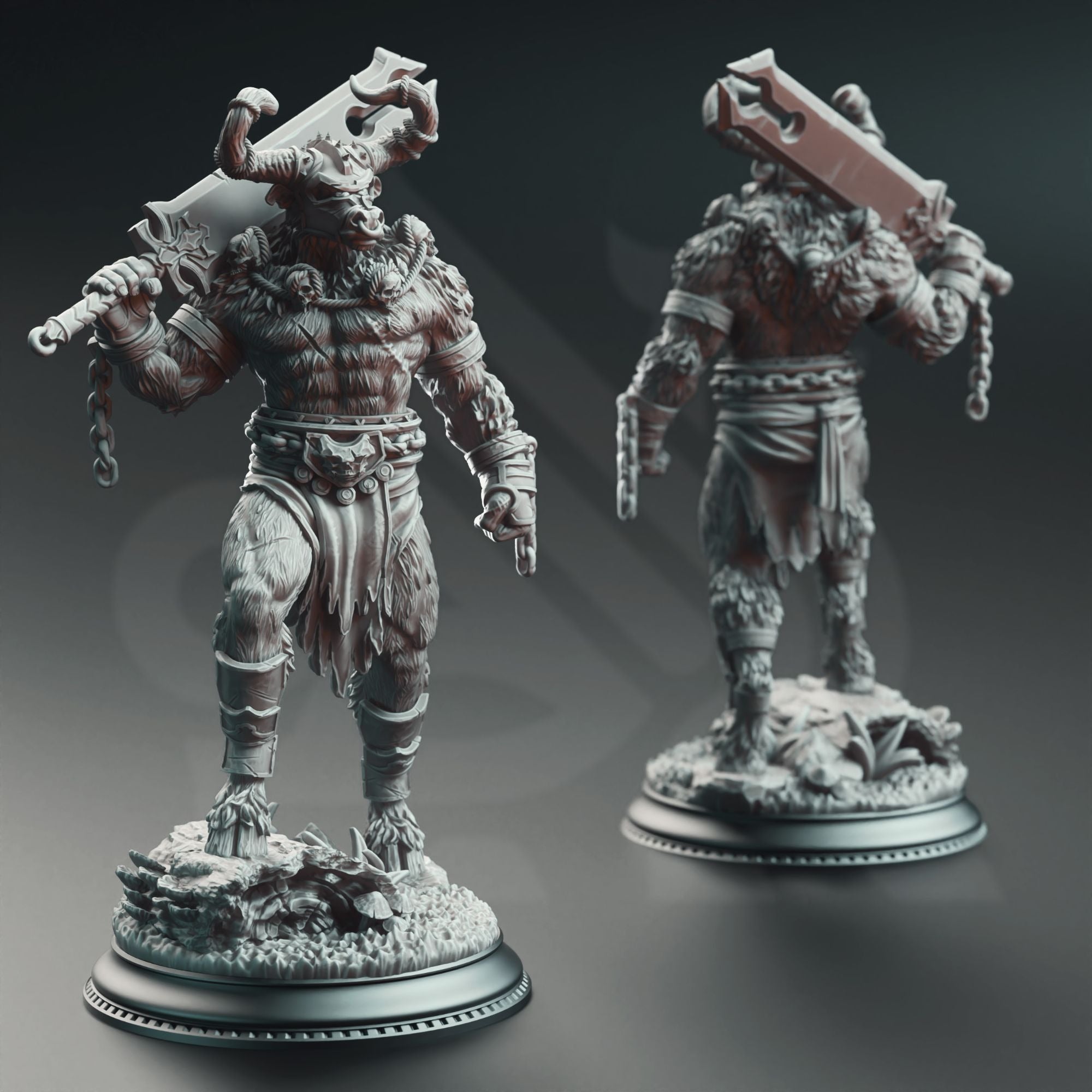 Minotaurs of the Labyrinth's Depths - 3d Printed Miniature Sculpted by DM Stash