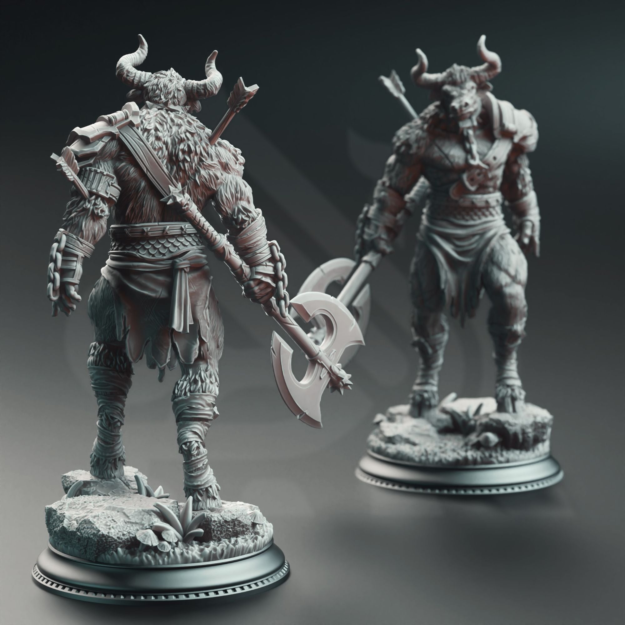 Minotaurs of the Labyrinth's Depths - 3d Printed Miniature Sculpted by DM Stash