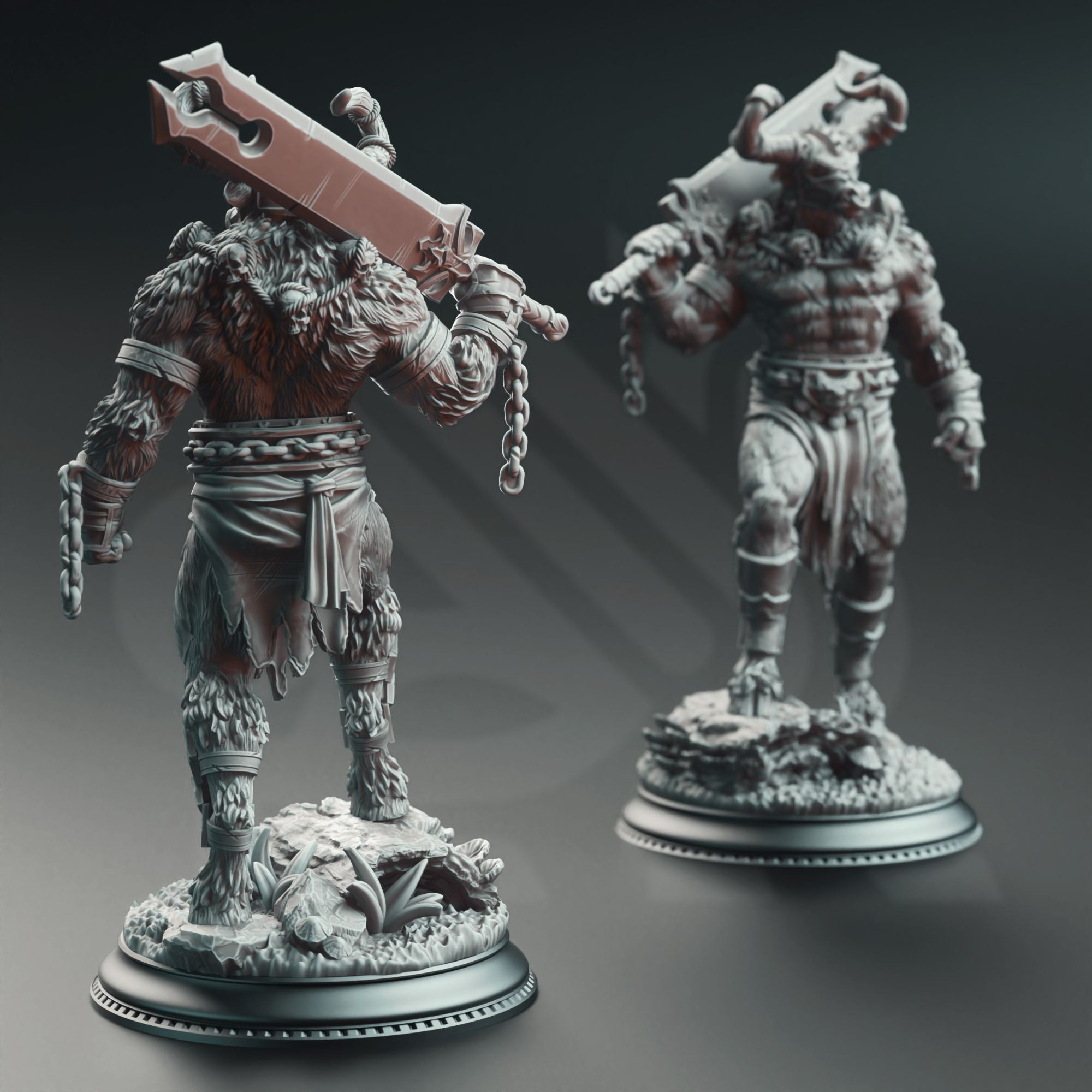 Minotaurs of the Labyrinth's Depths - 3d Printed Miniature Sculpted by DM Stash