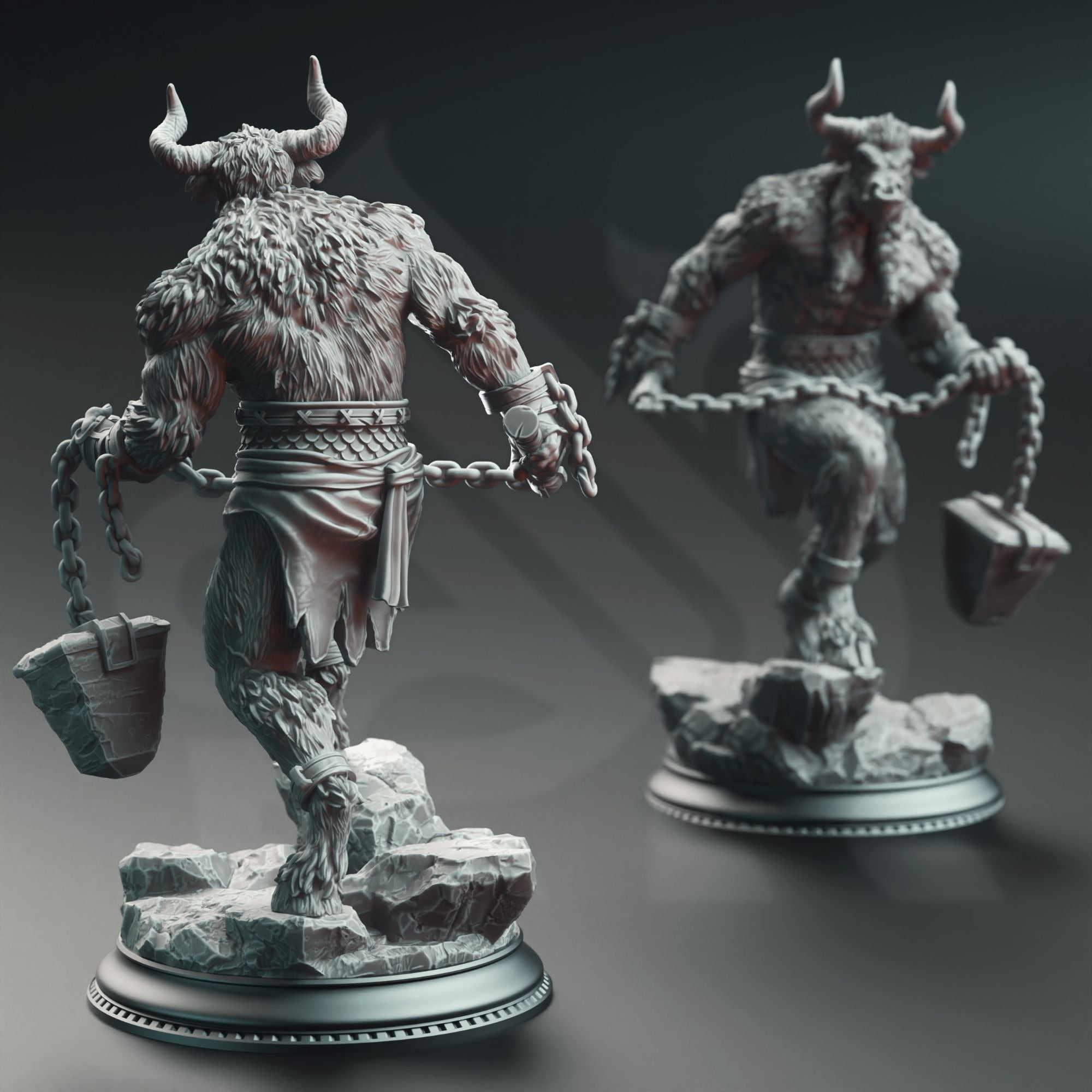 Minotaurs of the Labyrinth's Depths - 3d Printed Miniature Sculpted by DM Stash