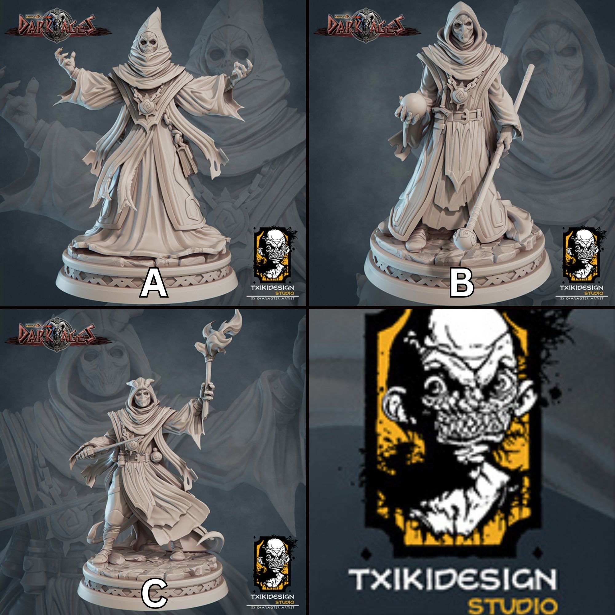 Cultists - 3d Printed Miniature Sculpted by Txiki Design Studio