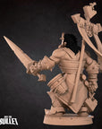 Half-Orc Warpriest - Iconic Heroes - 3d Printed Miniature sculpted by Bite the Bullet