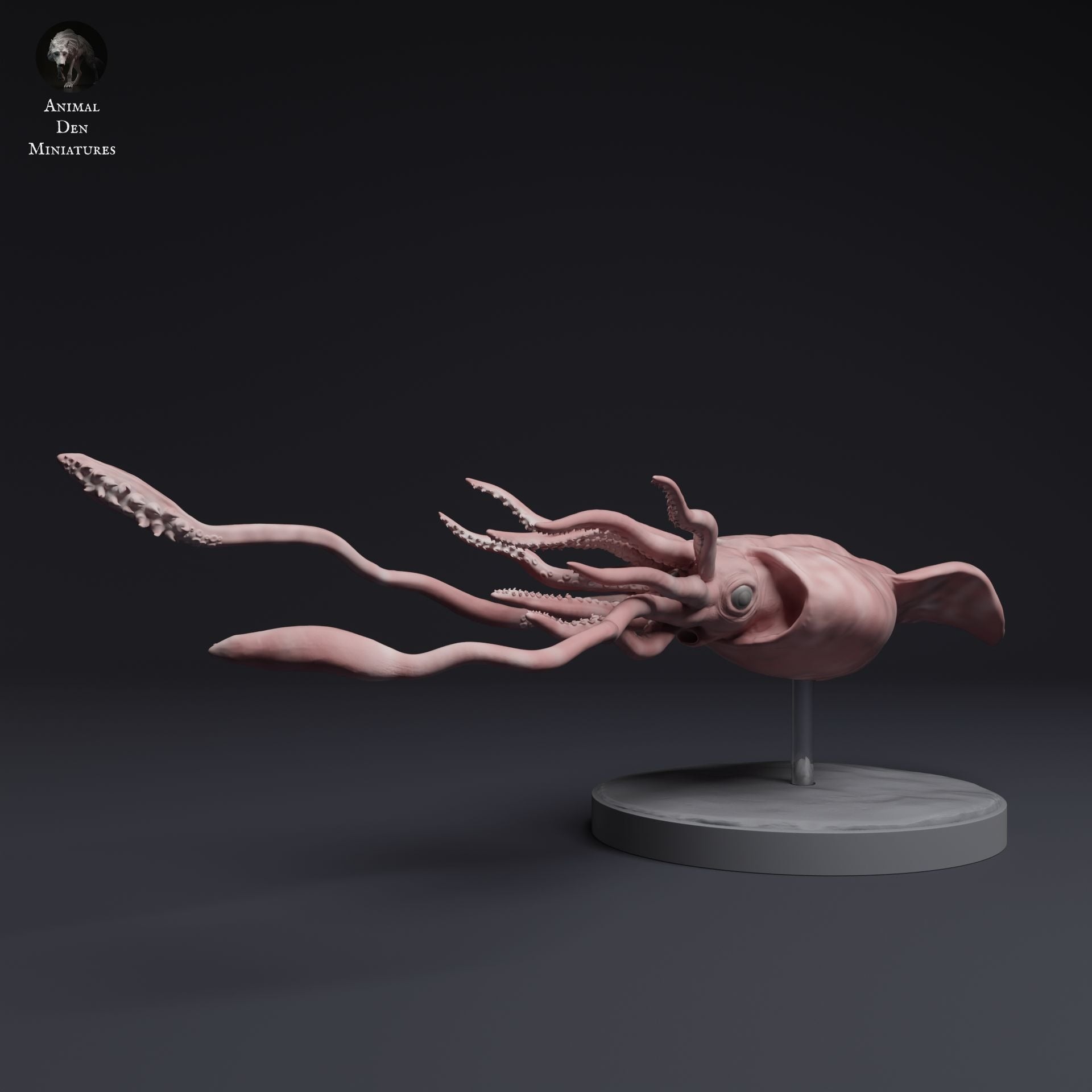 Colossal Squid - 3d Printed 1:100 Scale Miniature Sculpted by Animal Den
