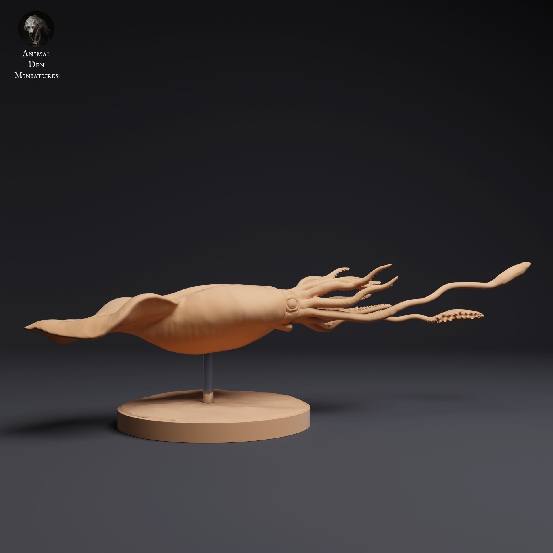 Colossal Squid - 3d Printed 1:100 Scale Miniature Sculpted by Animal Den